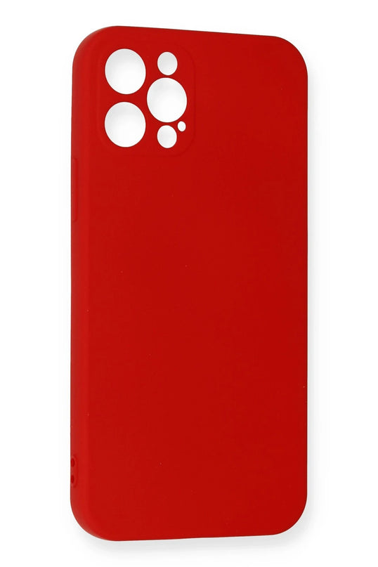 iPhone 12 Pro Max Nano içi Kadife Silikon Kılıf - Kırmızı 3