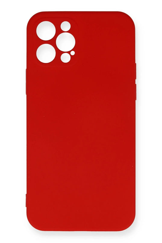 iPhone 12 Pro Max Nano içi Kadife Silikon Kılıf - Kırmızı
