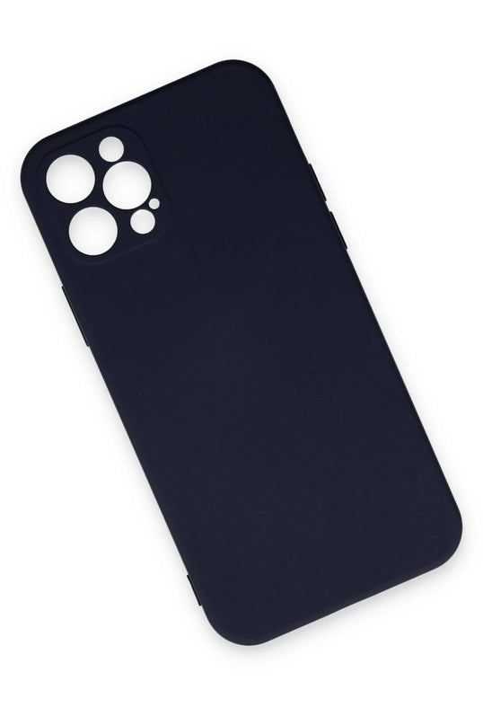 iPhone 12 Pro Max Nano içi Kadife Silikon Kılıf - Lacivert 2