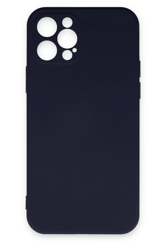 iPhone 12 Pro Max Nano içi Kadife Silikon Kılıf - Lacivert