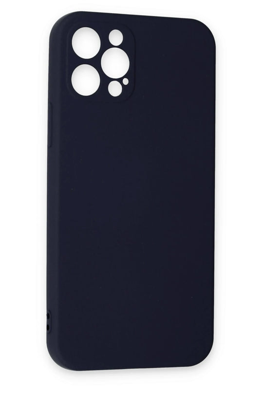 iPhone 12 Pro Max Nano içi Kadife Silikon Kılıf - Lacivert 3