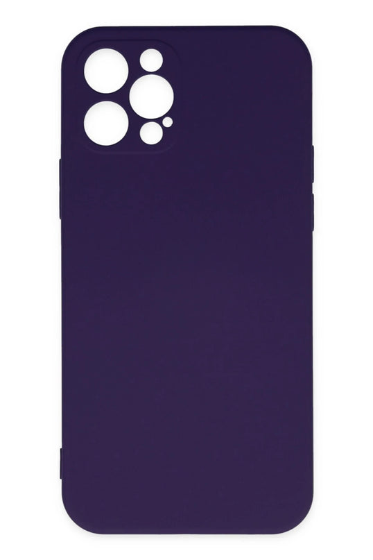 iPhone 12 Pro Max Nano içi Kadife Silikon Kılıf - Mor