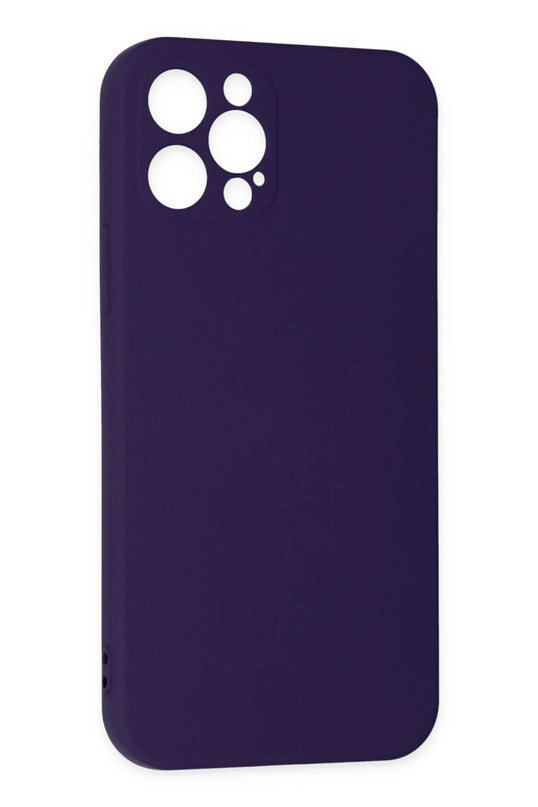 iPhone 12 Pro Max Nano içi Kadife Silikon Kılıf - Mor 3