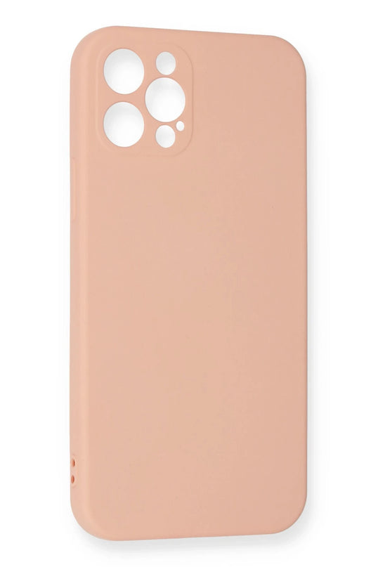 iPhone 12 Pro Max Nano içi Kadife Silikon Kılıf - Pudra 3