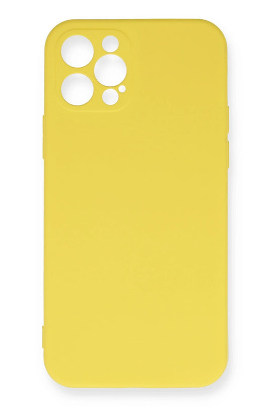 iPhone 12 Pro Max Nano içi Kadife Silikon Kılıf - Sarı