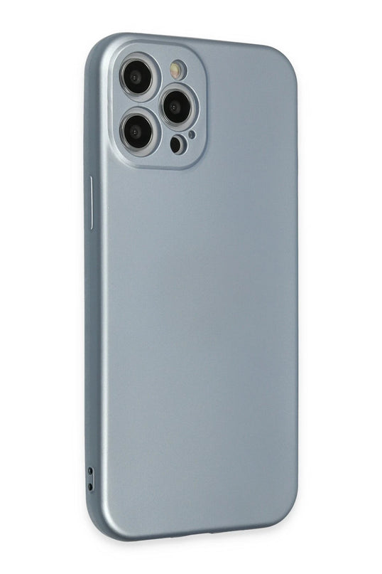 iPhone 12 Pro Max Nano içi Kadife Silikon Kılıf - Sky Blue 2