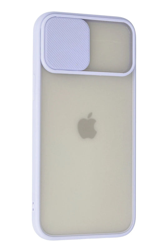 iPhone 12 Pro Max Palm Buzlu Kamera Sürgülü Silikon Kılıf - Lila 3