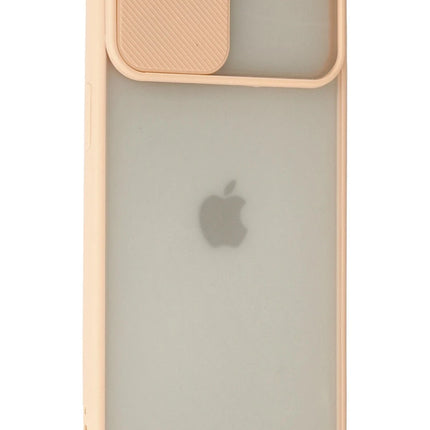 iPhone 12 Pro Max Palm Buzlu Kamera Sürgülü Silikon Kılıf - Pembe 3