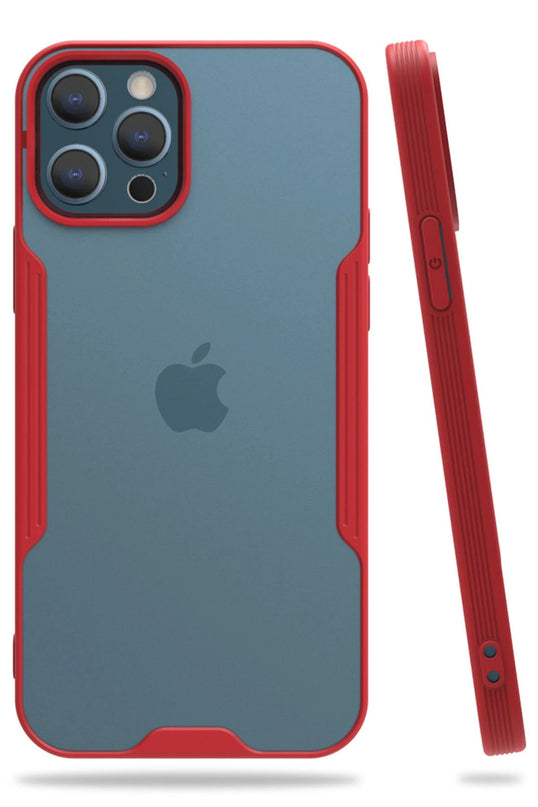 iPhone 12 Pro Max Platin Silikon Kılıf - Kırmızı