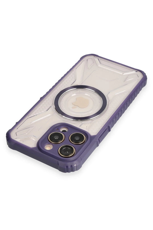 iPhone 12 Pro Max Prag Magneticsafe Kapak Kılıf - Derin Mor 3