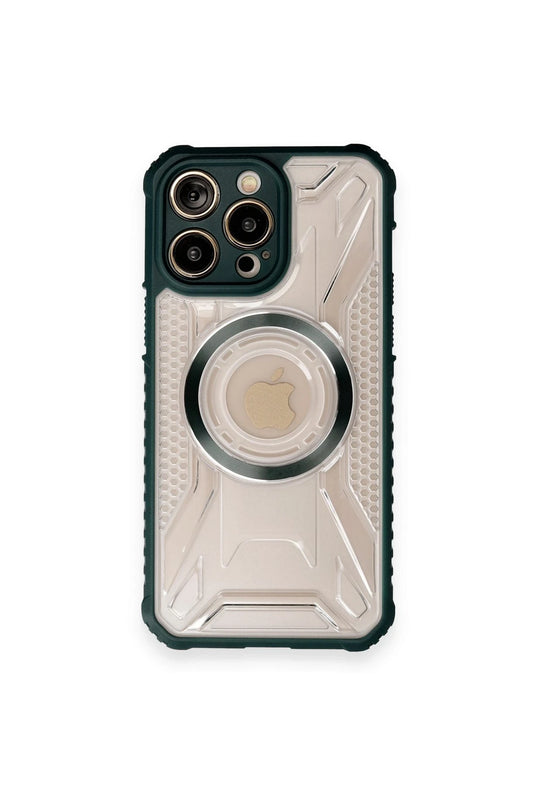 iPhone 12 Pro Max Prag Magneticsafe Kapak Kılıf - Koyu Yeşil
