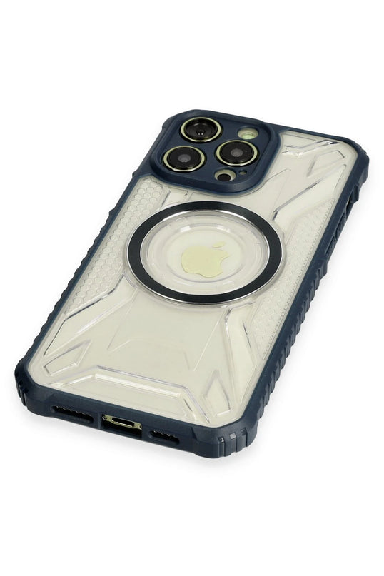 iPhone 12 Pro Max Prag Magneticsafe Kapak Kılıf - Lacivert 4