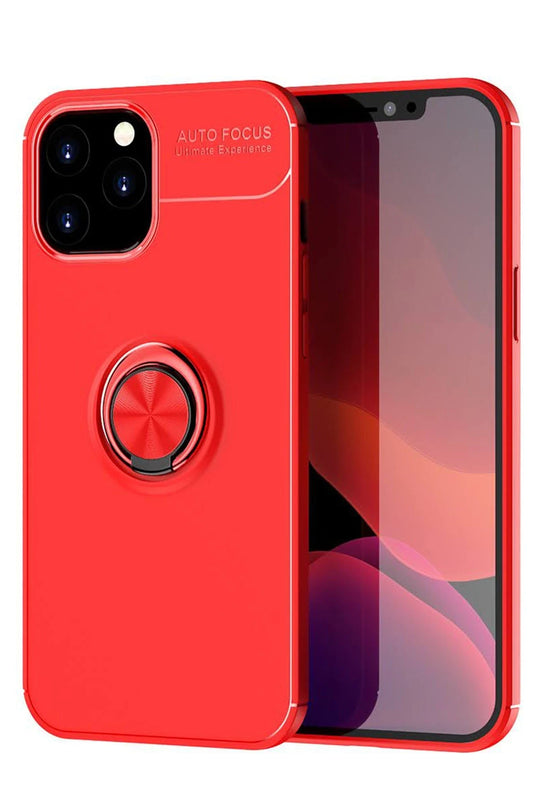 iPhone 12 Pro Max Range Yüzüklü Silikon Kılıf - Kırmızı