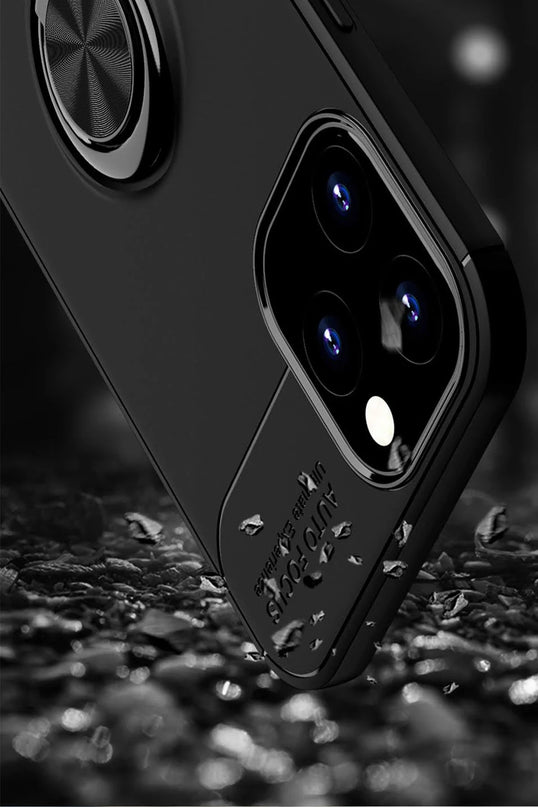 iPhone 12 Pro Max Range Yüzüklü Silikon Kılıf - Siyah 2 6