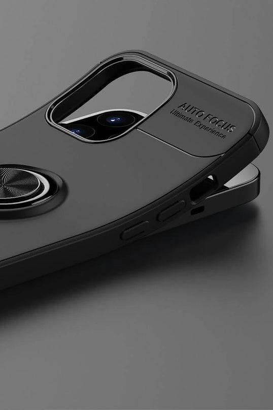 iPhone 12 Pro Max Range Yüzüklü Silikon Kılıf - Siyah 2 5