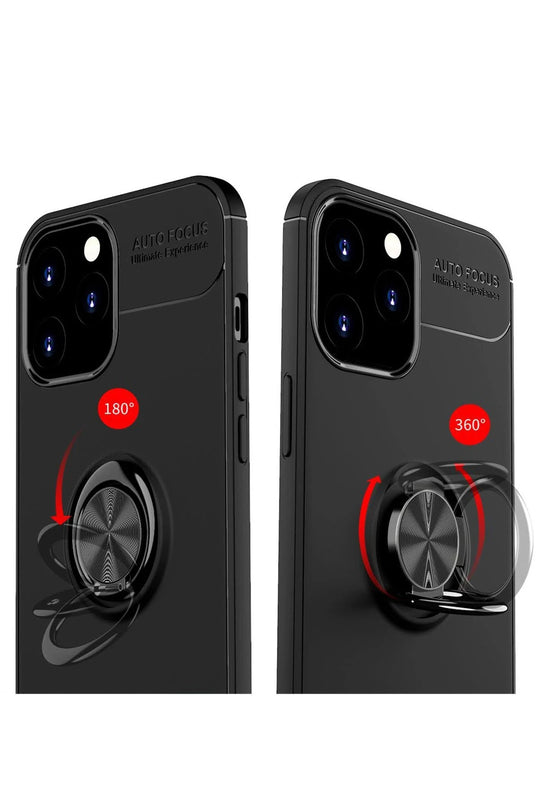 iPhone 12 Pro Max Range Yüzüklü Silikon Kılıf - Siyah 2 3
