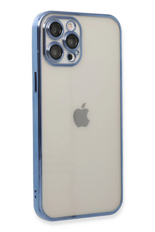 iPhone 12 Pro Max Razer Lensli Silikon Kılıf - Açık Mavi 3