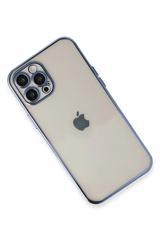 iPhone 12 Pro Max Razer Lensli Silikon Kılıf - Açık Mavi 2