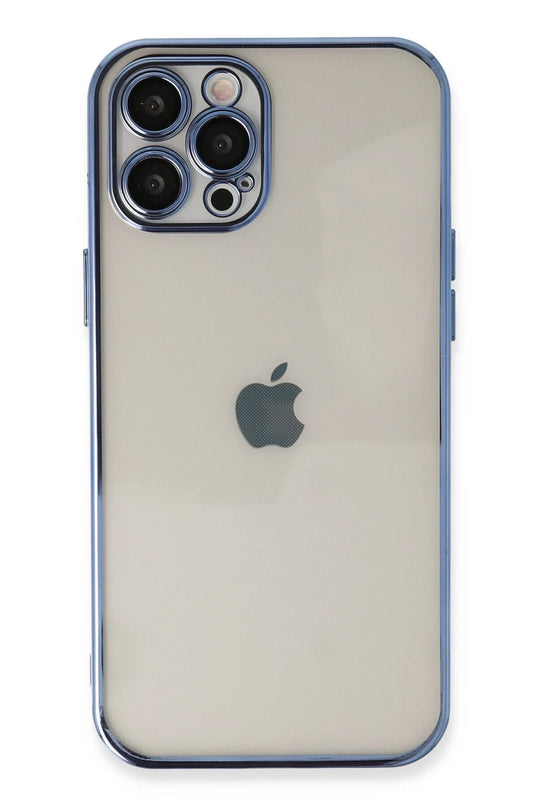 iPhone 12 Pro Max Razer Lensli Silikon Kılıf - Açık Mavi