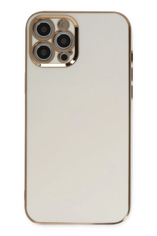 iPhone 12 Pro Max Volet Silikon Kılıf - Beyaz 2