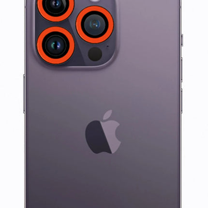 iPhone 12 Pro Max Neon Fosforlu Kamera Lens - Turuncu