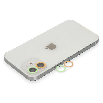 iPhone 12 Renkli Kamera Lens Koruma Cam - Turuncu