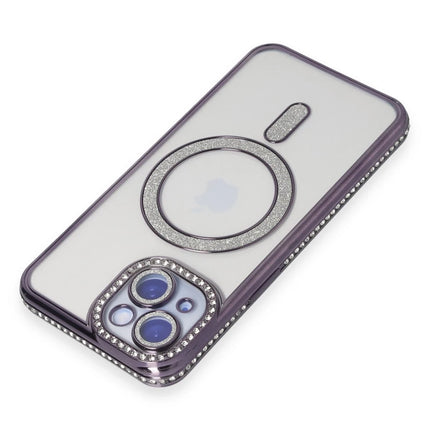 iPhone 13 Joke Simli Magneticsafe Kılıf - Derin Mor 3