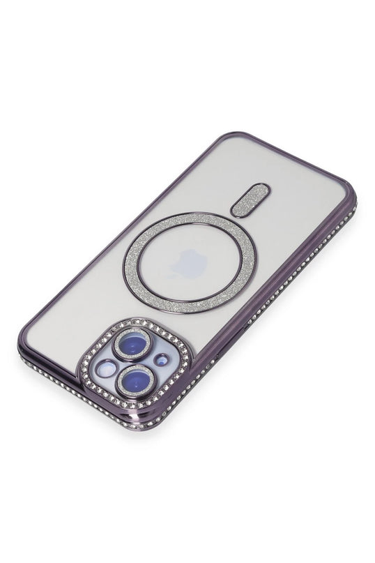 iPhone 13 Joke Simli Magneticsafe Kılıf - Derin Mor 3