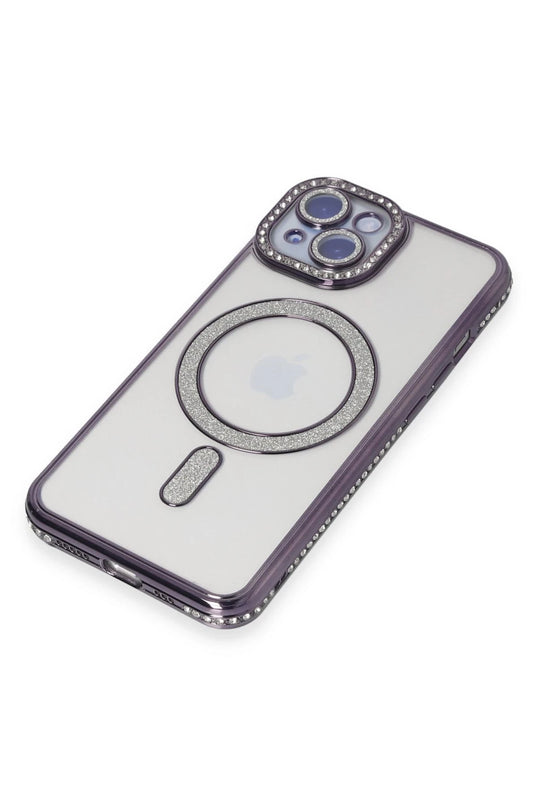 iPhone 13 Joke Simli Magneticsafe Kılıf - Derin Mor 2