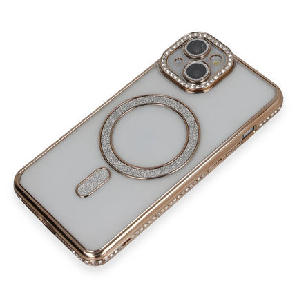 iPhone 13 Joke Simli Magneticsafe Kılıf - Gold 3
