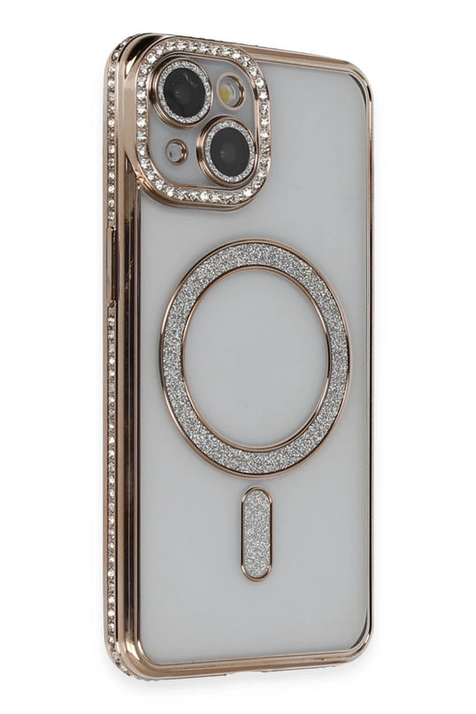 iPhone 13 Joke Simli Magneticsafe Kılıf - Gold