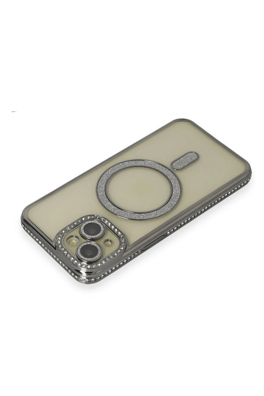iPhone 13 Joke Simli Magneticsafe Kılıf - Gri 3
