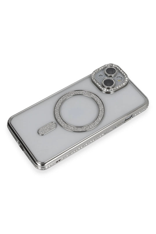 iPhone 13 Joke Simli Magneticsafe Kılıf - Gümüş 3