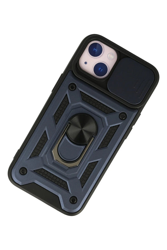 iPhone 13 Pars Lens Yüzüklü Silikon Kılıf - Lacivert 3