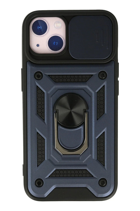 iPhone 13 Pars Lens Yüzüklü Silikon Kılıf - Lacivert
