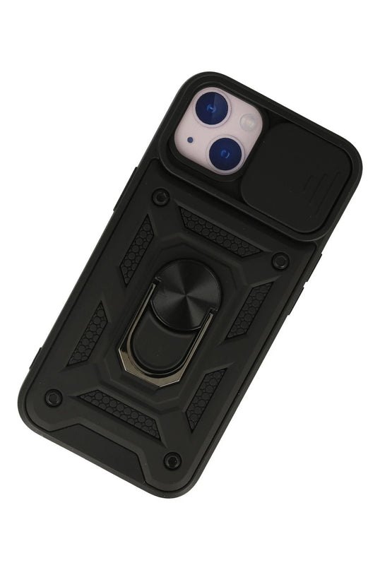 iPhone 13 Pars Lens Yüzüklü Silikon Kılıf - Siyah 3