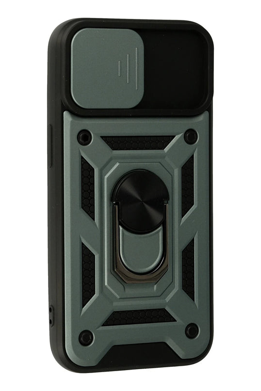 iPhone 13 Pars Lens Yüzüklü Silikon Kılıf - Yeşil 2