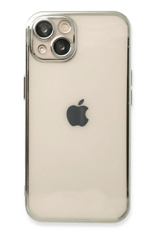 iPhone 13 Razer Lensli Silikon Kılıf - Gümüş