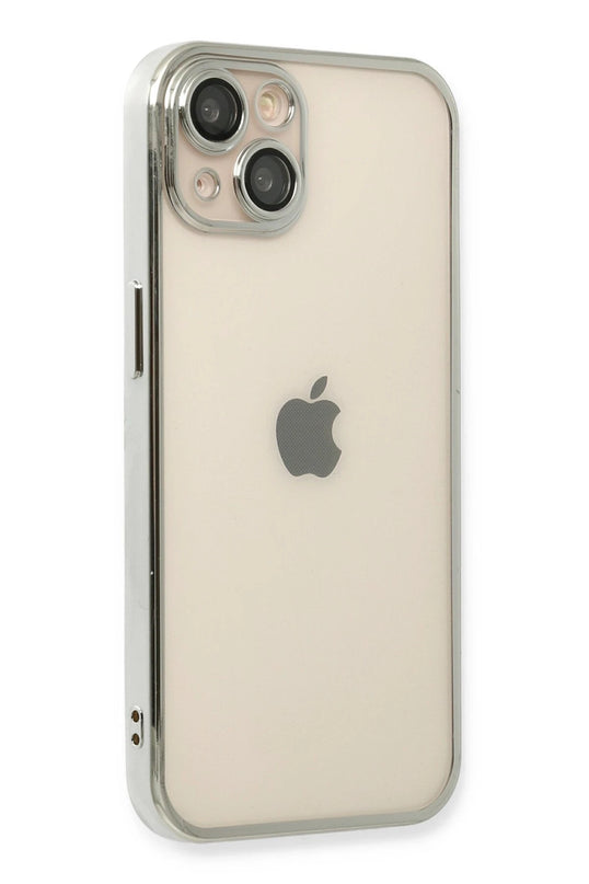 iPhone 13 Razer Lensli Silikon Kılıf - Gümüş 2