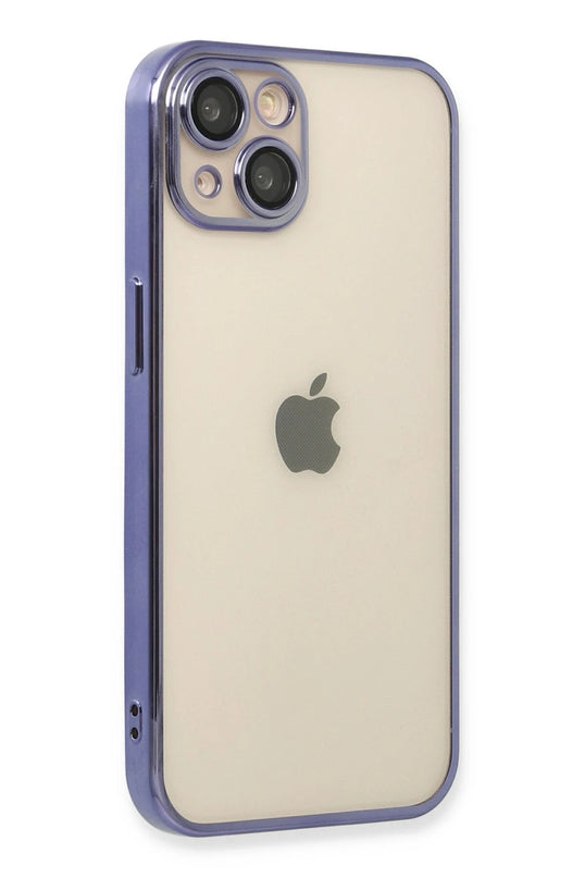 iPhone 13 Razer Lensli Silikon Kılıf - Mor 2