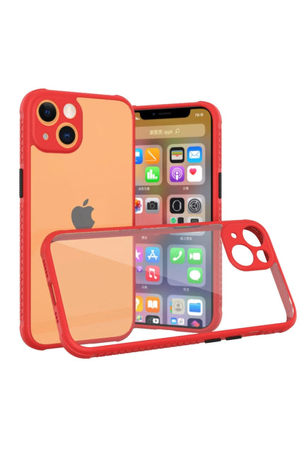 iPhone 13 Mini Miami Şeffaf Silikon Kılıf - Kırmızı