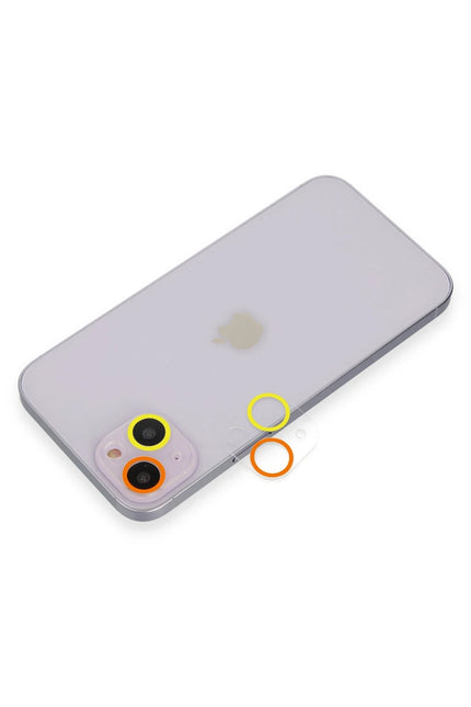 iPhone 13 Mini Renkli Kamera Lens Koruma Cam - Sarı