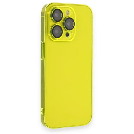 iPhone 13 Pro Armada Lensli Kapak Kılıf - Sarı