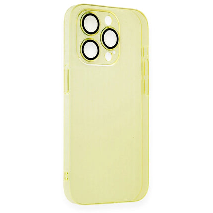 iPhone 13 Pro Armada Lensli Kapak Kılıf - Sarı 5