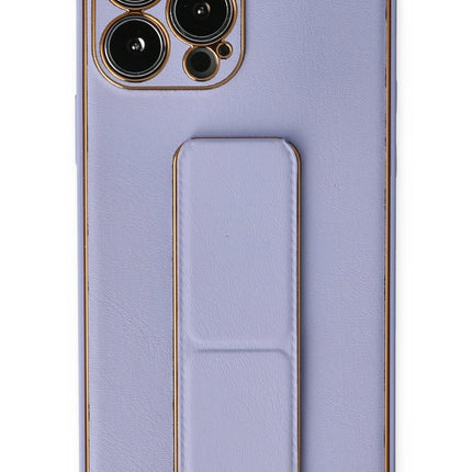 iPhone 13 Pro Coco Deri Standlı Kapak Kılıf - Lila