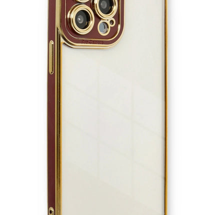 iPhone 13 Pro Liva Lens Silikon Kılıf - Bordo