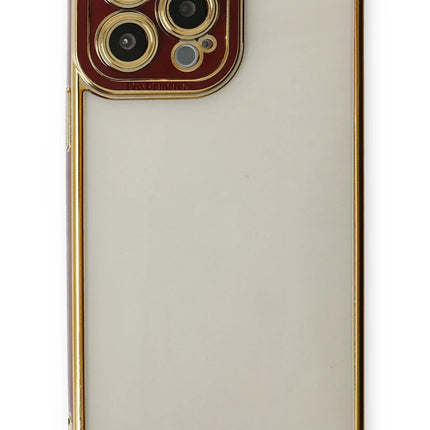 iPhone 13 Pro Liva Lens Silikon Kılıf - Bordo 2