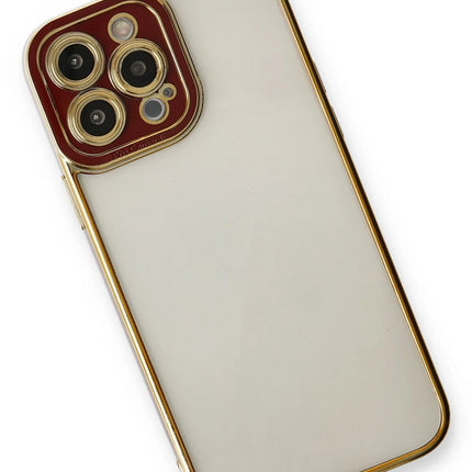 iPhone 13 Pro Liva Lens Silikon Kılıf - Bordo 3