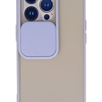 iPhone 13 Pro Palm Buzlu Kamera Sürgülü Silikon Kılıf - Lila