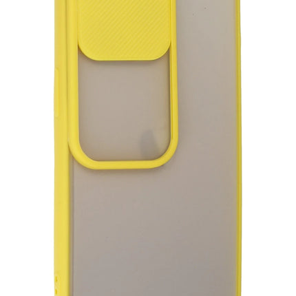 iPhone 13 Pro Palm Buzlu Kamera Sürgülü Silikon Kılıf - Sarı 2